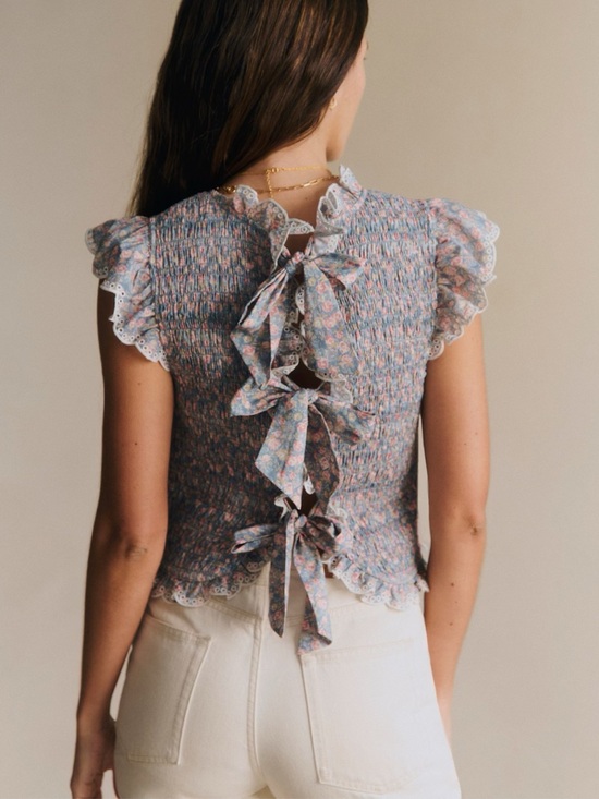 Sezane Tops - Sezane Liorane Blouse Fiorentino Print - Size 14